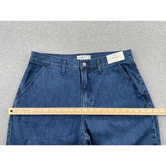 Abercrombie & Fitch High Rise Loose Jeans Womens 31 / 12 Long Blue Dark Wash NWT - Picture 10 of 16